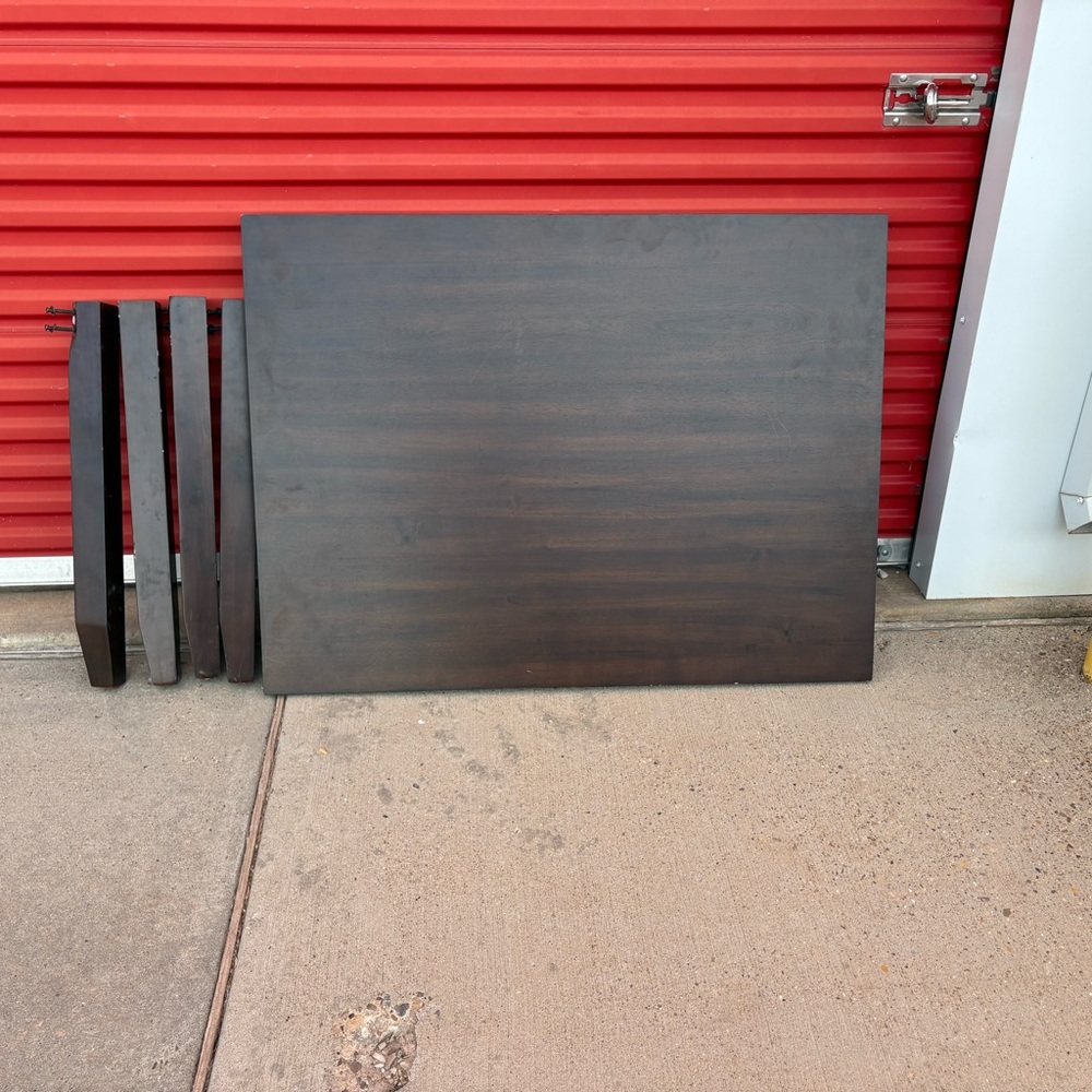 Elegant Dark Brown Wooden Tabletop with Legs